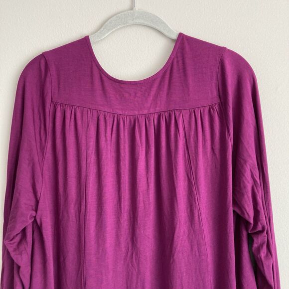Soft Surroundings Womens Purple Open Front Top Size Large Drapey Viscose Stretch - Picture 7 of 9